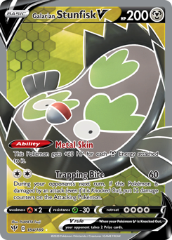 Galarian Stunfisk V #184 Darkness Ablaze