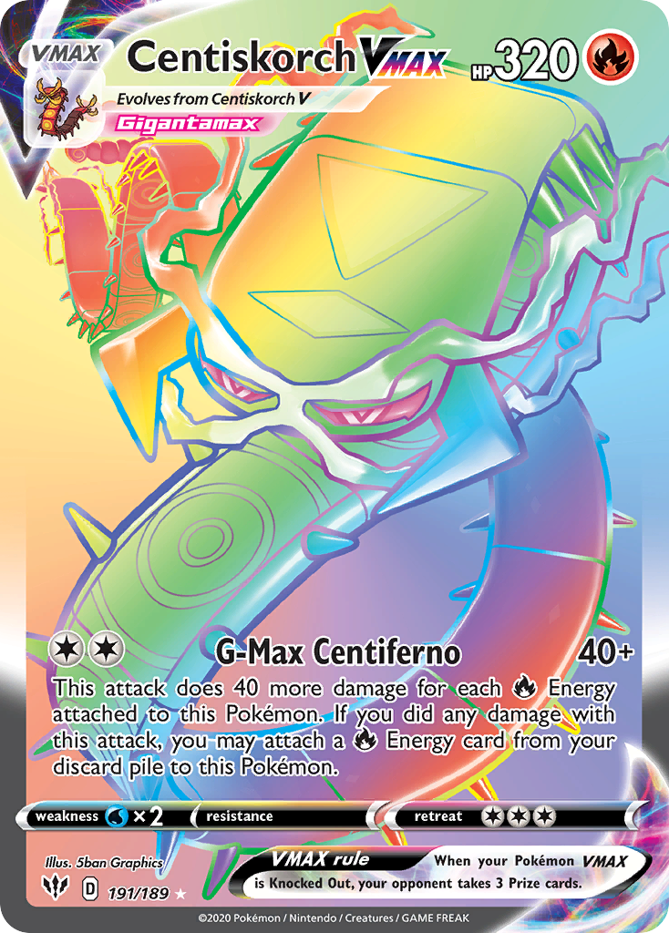 Centiskorch VMAX #191 Darkness Ablaze