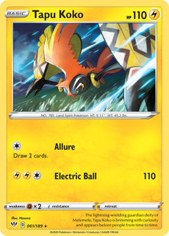Tapu Koko #61 Darkness Ablaze