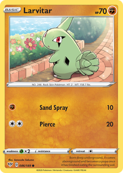 Larvitar #86 Darkness Ablaze