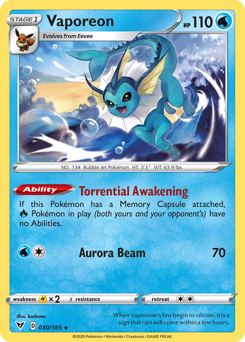 Vaporeon #30 Vivid Voltage