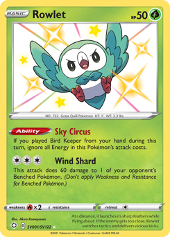 Rowlet #SV001 Shining Fates Shiny Vault