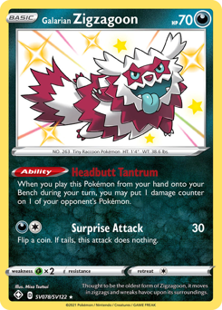 Galarian Zigzagoon #SV078 Shining Fates Shiny Vault