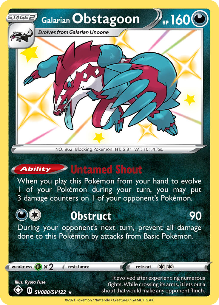Galarian Obstagoon #SV080 Shining Fates Shiny Vault