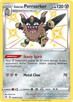 Galarian Perrserker #SV087 Shining Fates Shiny Vault