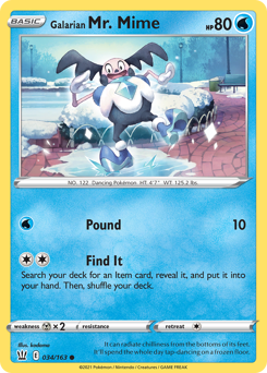 Galarian Mr. Mime #34 Battle Styles