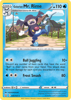 Galarian Mr. Rime #35 Battle Styles