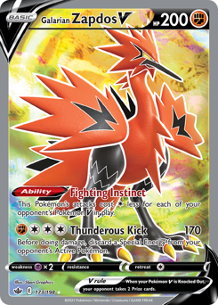 Galarian Zapdos V #173 Chilling Reign