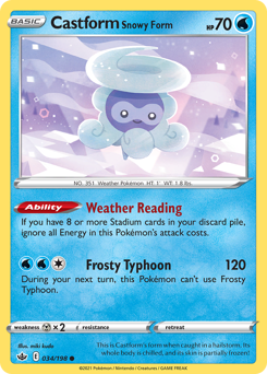 Castform Snowy Form #34 Chilling Reign