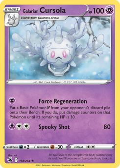 Galarian Cursola #118 Fusion Strike