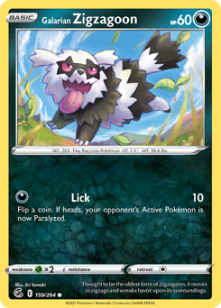 Galarian Zigzagoon #159 Fusion Strike