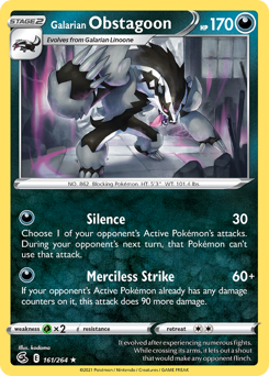 Galarian Obstagoon #161 Fusion Strike