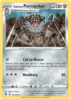Galarian Perrserker #181 Fusion Strike