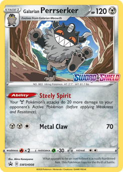 Galarian Perrserker #SWSH008 SWSH Black Star Promos