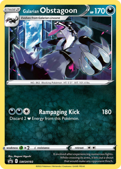 Galarian Obstagoon #SWSH193 SWSH Black Star Promos