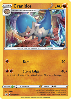 Cranidos #SWSH274 SWSH Black Star Promos