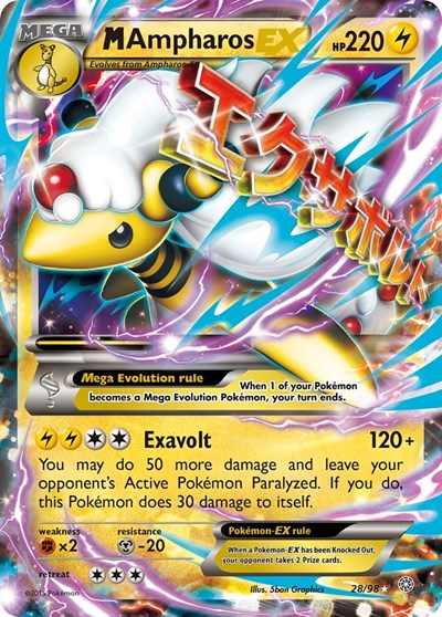 M Ampharos EX #28 XY - Ancient Origins