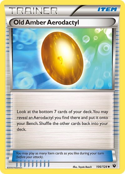 Old Amber Aerodactyl #106 XY - Fates Collide
