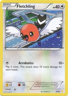 Fletchling #16 XY Trainer Kit: Pikachu Libre & Suicune