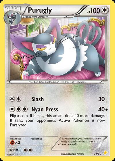 Purugly #24 XY Trainer Kit: Pikachu Libre & Suicune