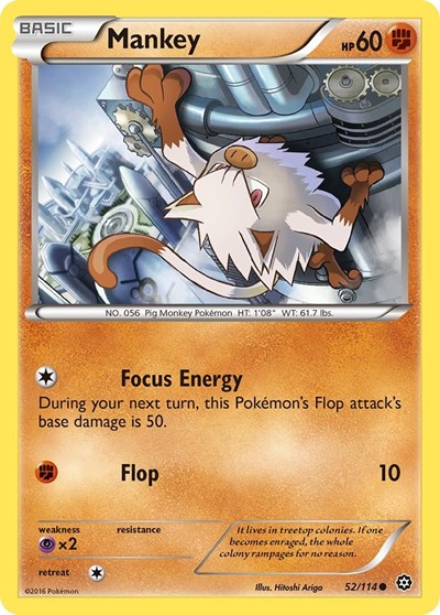 Mankey #52 XY - Steam Siege