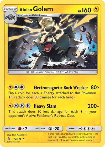 Alolan Golem #42 SM - Guardians Rising