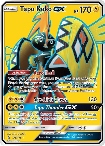 Tapu Koko GX #135 SM - Guardians Rising
