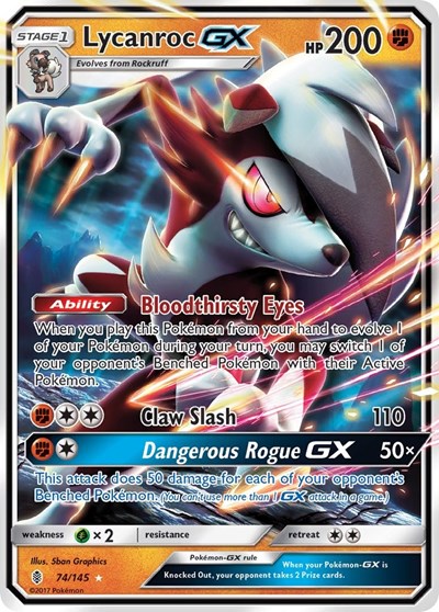 Lycanroc GX #74 SM - Guardians Rising