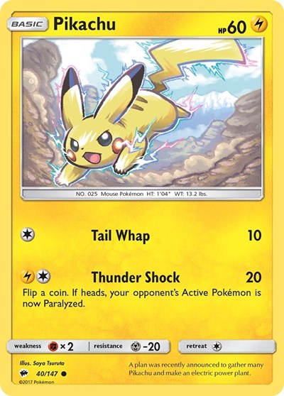 Pikachu #40 SM - Burning Shadows