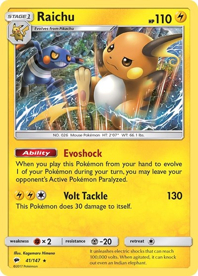 Raichu #41 SM - Burning Shadows