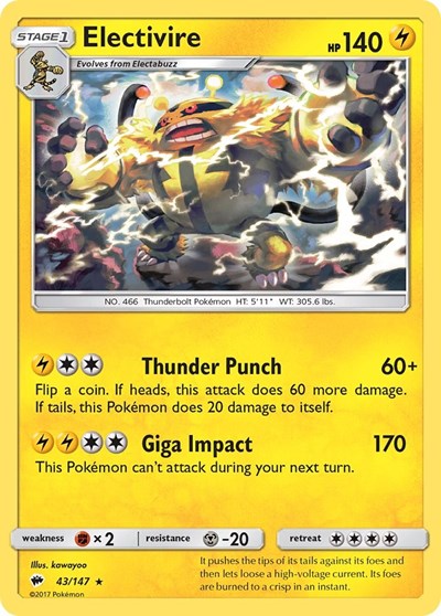 Electivire #43 SM - Burning Shadows