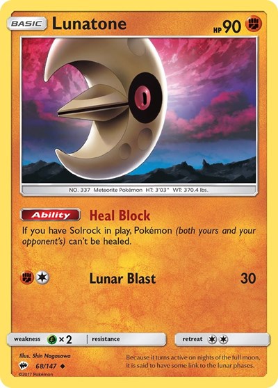 Lunatone #68 SM - Burning Shadows