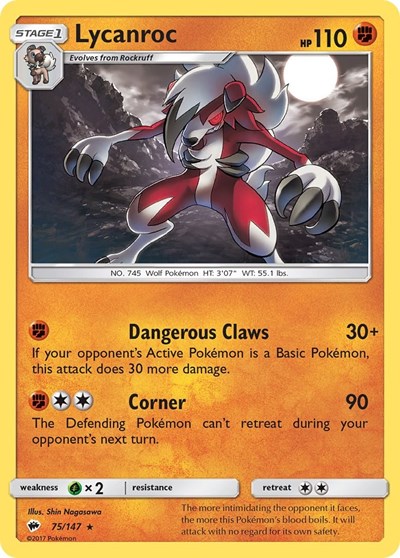 Lycanroc #75 SM - Burning Shadows
