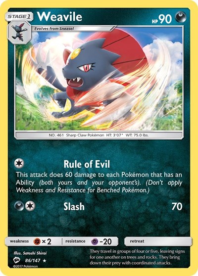 Weavile #86 SM - Burning Shadows