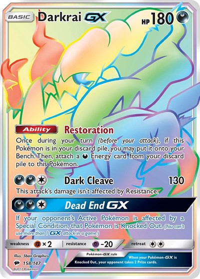 Darkrai GX #158 SM - Burning Shadows