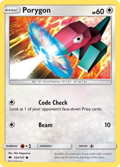 Porygon #103 SM - Burning Shadows