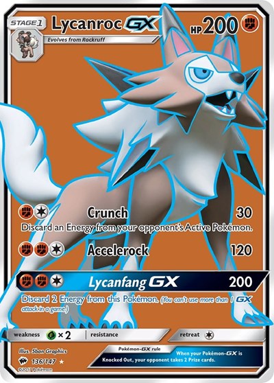 Lycanroc GX #136 SM - Burning Shadows