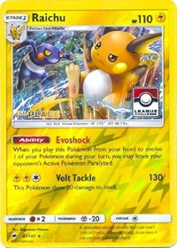 Raichu (League Challenge) [1st Place] #41 League & Championship Cards