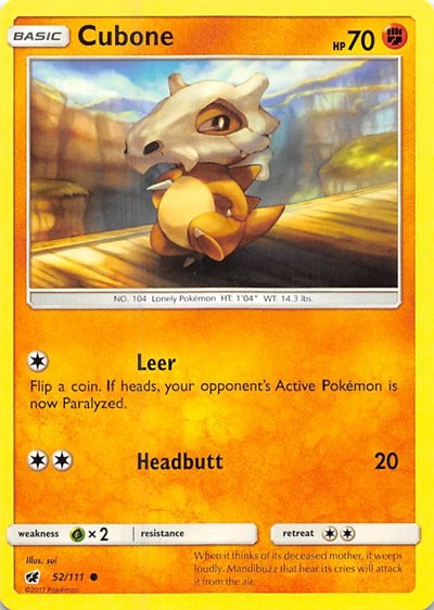 Cubone #52 SM - Crimson Invasion