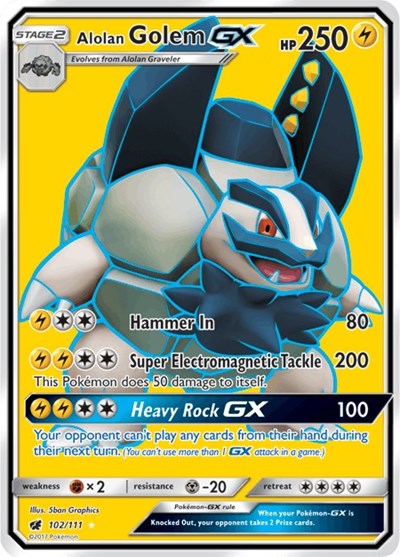 Alolan Golem GX #102 SM - Crimson Invasion