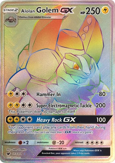 Alolan Golem GX #113 SM - Crimson Invasion