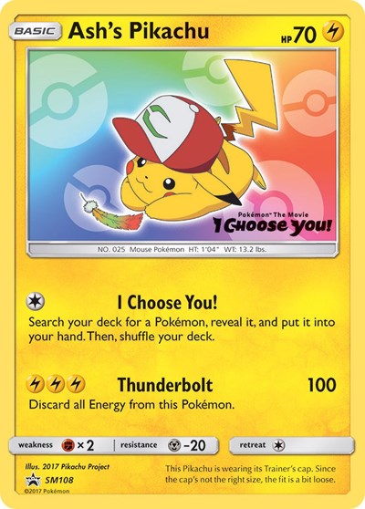 Ash's Pikachu #SM108 SM Promos
