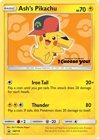 Ash's Pikachu #SM110 SM Promos