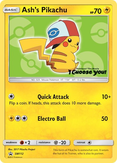 Ash's Pikachu #SM112 SM Promos