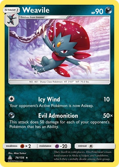 Weavile #74 SM - Ultra Prism