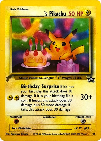 ______'s Pikachu #24 Pikachu World Collection Promos