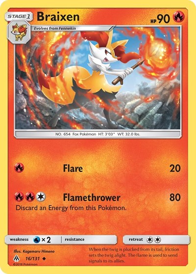 Braixen #16 SM - Forbidden Light