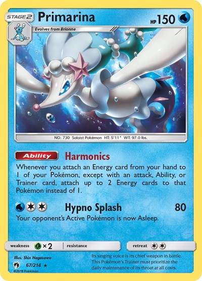 Primarina #67 SM - Lost Thunder