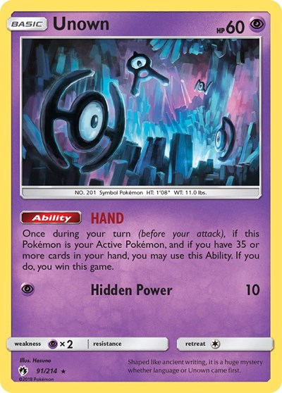 Unown #91 SM - Lost Thunder