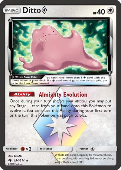 Ditto Prism Star #154 SM - Lost Thunder